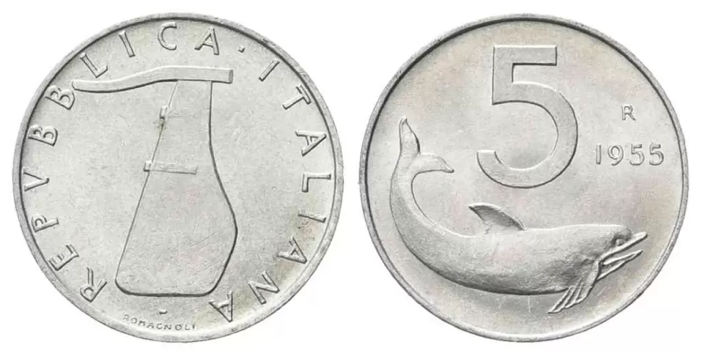 La-5-lire-con-il-Delfino 5 lire 1956